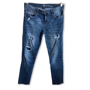 Gap Factory Distressed Girlfriend Denim Jeans‎